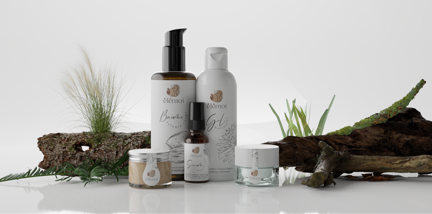 Les produits de la gamme de cosmétiques bio, élémoi