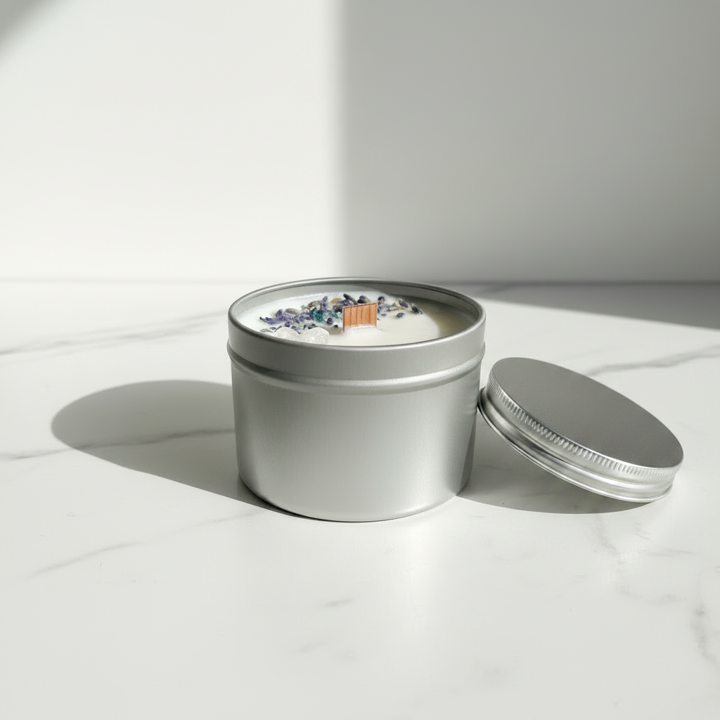 Bougie rituelle Quartz Clair AIR - vue packshot sur marbre blanc