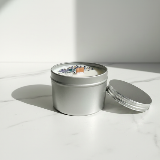 Bougie rituelle Quartz Clair AIR - vue packshot sur marbre blanc