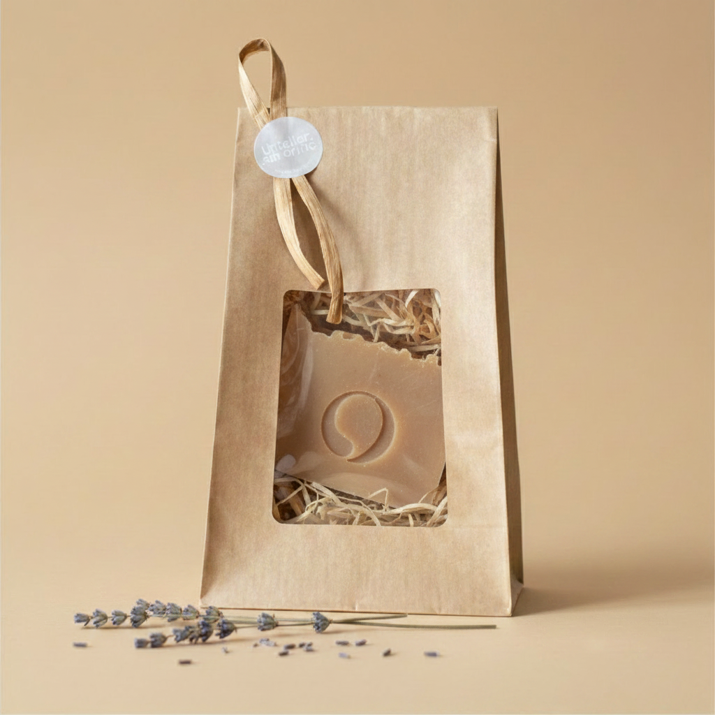 Savon miel dans la pochette kraft